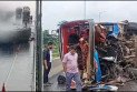 পদ্মা সেতুতে ভয়াবহ দুর্ঘটনা, বাস উল্টে আহত শিশুসহ ১০